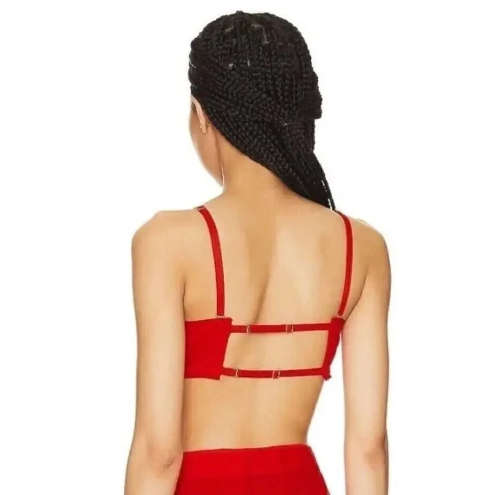 We Are HAH Mesh Underwire Bra in Blood Orange